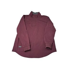 BYLT Premium Basics Elite Fairway Pullover Mens Large Burgundy Maroon‎ Mock Neck